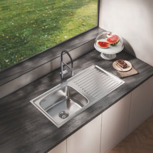 Singal bowl drain board PRESSMATIC kitchen sink