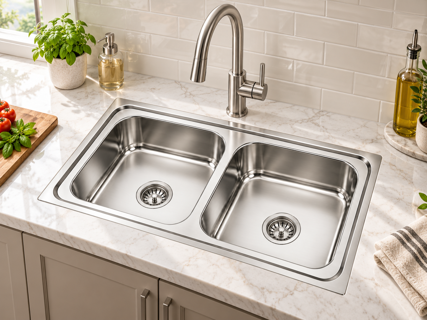 Double Bowl PRESSMATIC kitchen sink