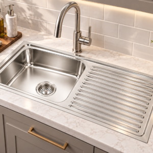 Singal bowl drain board PRESSMATIC kitchen sink